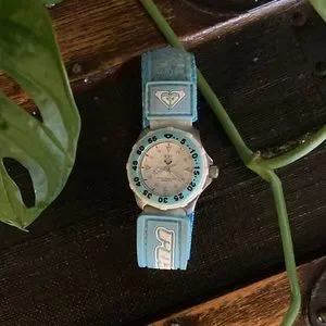 VINTAGE Roxy watch, aqua blue w/ velcro strap Roxy Quicksilver Stainless Steel Ladies | Mercari main image 4